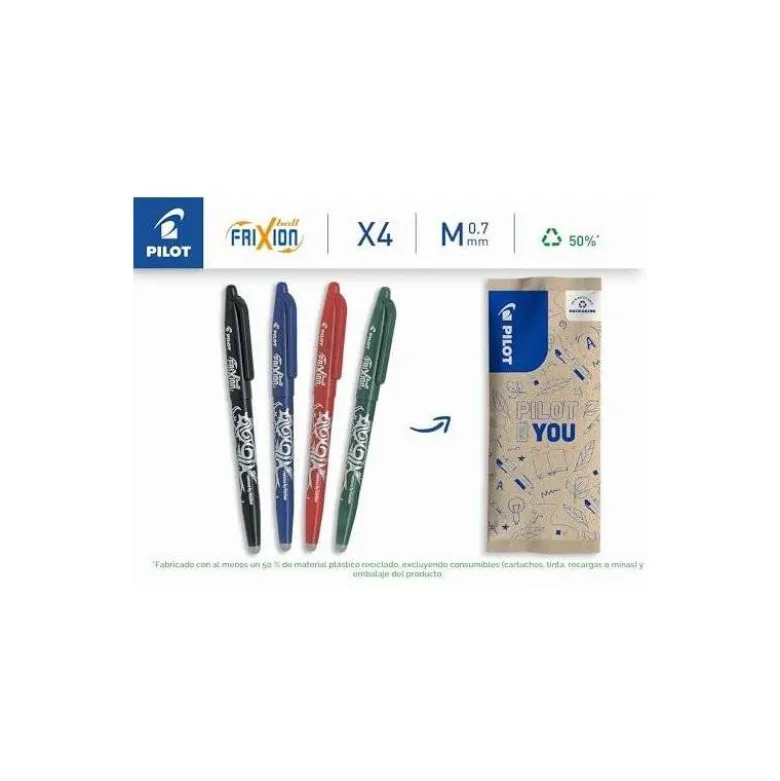 BOLIGRAFO PILOT FRIXION BALL PLUS BORRABLE 0,7 MM PUNTA MEDIA VERDE