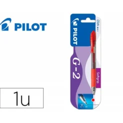 BOLIGRAFO PILOT G-2 ROJO TINTA GEL RETRACTIL SUJECION DE CAUCHO EN BLISTER