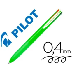 BOLIGRAFO PILOT SUPERGRIP G 4 COLORES RETRACTIL SUJECION DE CAUCHO TINTA BASE DE ACEITE CUERPO COLOR VERDE