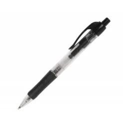 Boligrafo q-connect color negro retractil con sujecion de caucho
