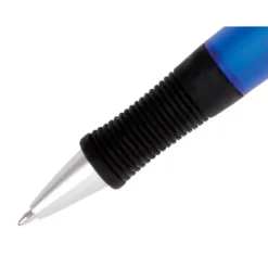 BOLIGRAFO Q-CONNECT PREMIUM RETRACTIL CON SUJECION DE CAUCHO COLOR AZUL PUNTA 1 MM