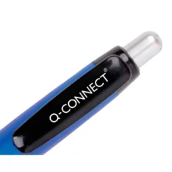 BOLIGRAFO Q-CONNECT PREMIUM RETRACTIL CON SUJECION DE CAUCHO COLOR AZUL PUNTA 1 MM