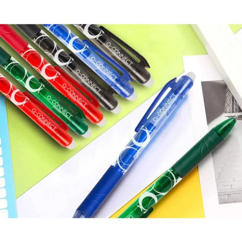 BOLIGRAFO Q-CONNECT RETRACTIL BORRABLE 0,7 MM COLOR ROJO
