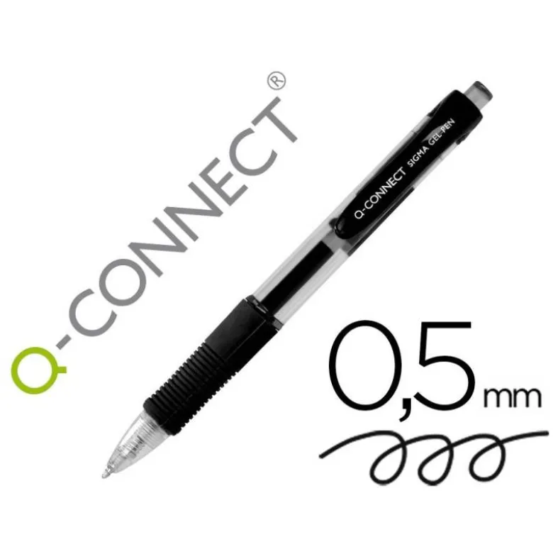 BOLIGRAFO Q-CONNECT SIGMA RETRACTIL 0,5 MM COLOR NEGRO