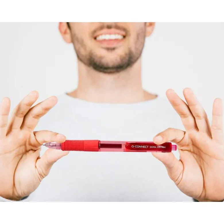 BOLIGRAFO Q-CONNECT SIGMA RETRACTIL 0,5 MM COLOR ROJO