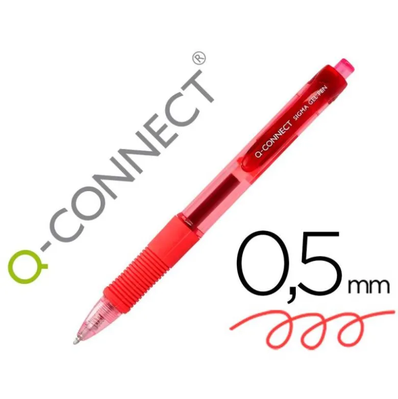 BOLIGRAFO Q-CONNECT SIGMA RETRACTIL 0,5 MM COLOR ROJO