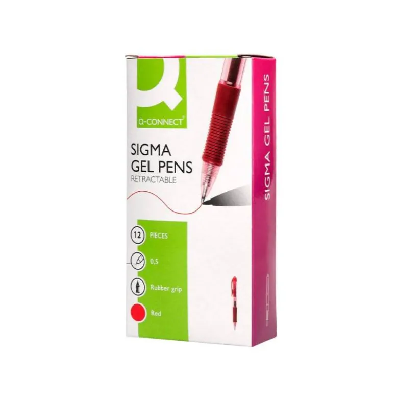 BOLIGRAFO Q-CONNECT SIGMA RETRACTIL 0,5 MM COLOR ROJO