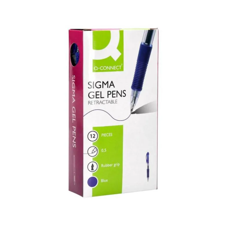 BOLIGRAFO Q-CONNECT SIGMA RETRACTIL CON SUJECION DE CAUCHO TINTA GEL 0,5 MM COLOR AZUL