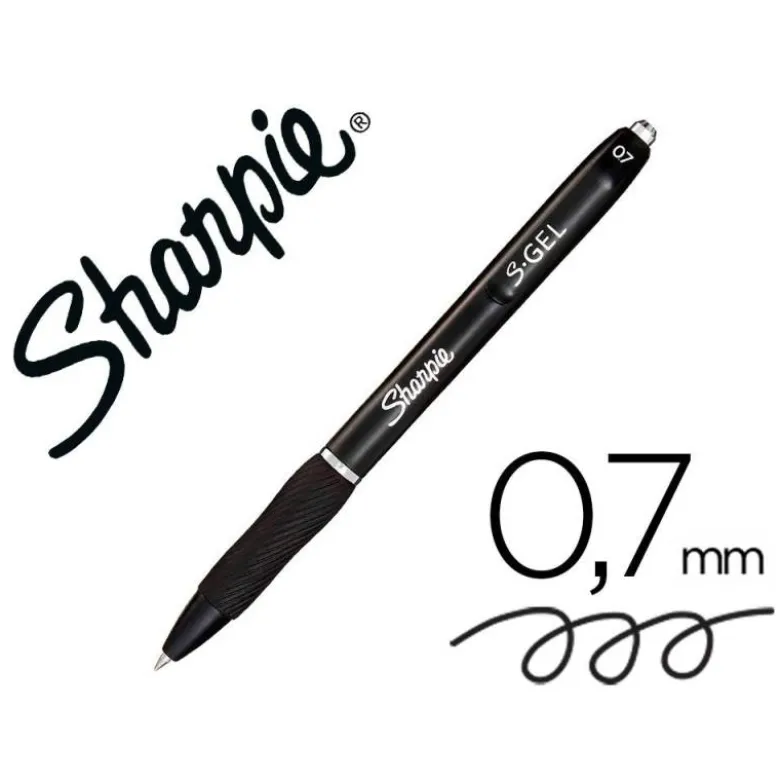 BOLIGRAFO SHARPIE RETRACTIL TINTA GEL PUNTA 0,7 MM COLOR NEGRO