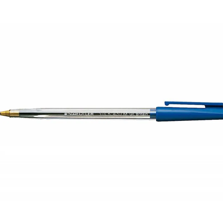 Boligrafo staedtler stick azul con capuchon