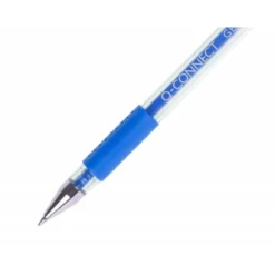 Boligrafo transparente Q-Connect gel azul 0,3 mm