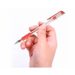 Boligrafo transparente Q-Connect gel rojo 0,3 mm