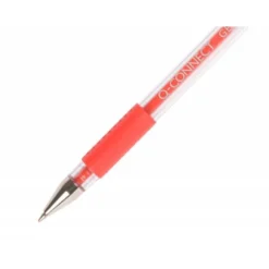 Boligrafo transparente Q-Connect gel rojo 0,3 mm