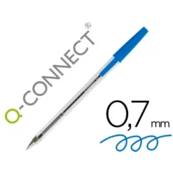 Boligrafo transparente Q-Connect Azul 0,7 mm