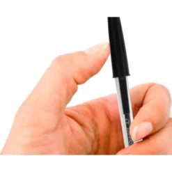 Boligrafo transparente Q-Connect Negro 0,7 mm
