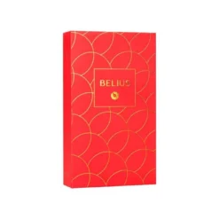 BOLIGRAFO Y ESTUCHE BELIUS PASSION DOR ALUMINIO TEXTURA CEPILLADA COLOR ROJO Y DORADO TINTA AZUL CAJA DE DISEÑO
