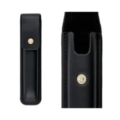 BOLIGRAFO Y ESTUCHE BELIUS PASSION DOR ALUMINIO TEXTURA CEPILLADA COLOR NEGRO Y DORADO TINTA AZUL CAJA DISEÑO