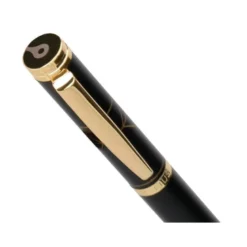 BOLIGRAFO Y ESTUCHE BELIUS SOIREE COLOR NEGRO Y DORADO TINTA AZUL CAJA DE DISEÑO