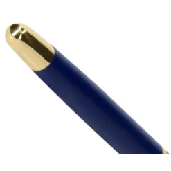 BOLIGRAFO Y ESTUCHE BELIUS SOIREE COLOR AZUL MARINO Y DORADO TINTA AZUL CAJA DE DISEÑO