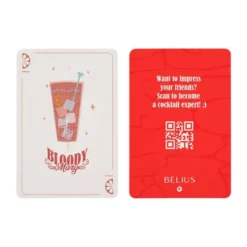 BOLIGRAFO Y WALLET BELIUS COCKTAILS BLOODY MARY ALUMINIOROJO PLATEADO RELIEVE TINTA COLOR AZUL CAJA DE DISEÑO