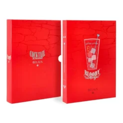 BOLIGRAFO Y WALLET BELIUS COCKTAILS BLOODY MARY ALUMINIOROJO PLATEADO RELIEVE TINTA COLOR AZUL CAJA DE DISEÑO