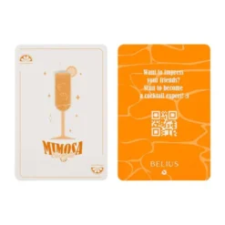 BOLIGRAFO Y WALLET BELIUS COCKTAILS MIMOSA ALUMINIO NARANJA PLATEADO RELIEVE TINTACOLOR AZUL CAJA DE DISEÑO