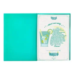 BOLIGRAFO Y WALLET BELIUS COCKTAILS MOJITO ALUMINIO VERDE PLATEADO RELIEVE TINTA COLOR AZUL CAJA DE DISEÑO