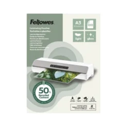 BOLSA DE PLASTIFICAR FELLOWES RECICLADAS BRILLO DIN A3 80 MC PACK DE 100 UNIDADES