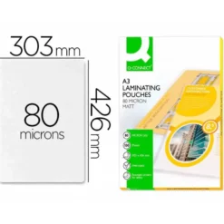 Bolsa de plastificar Q-Connect Din A3 Mate 80 Micras