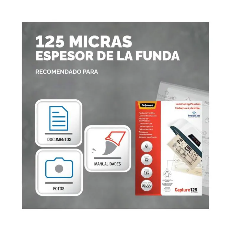 Bolsa plastificar Fellowes DIN A4 Brillo