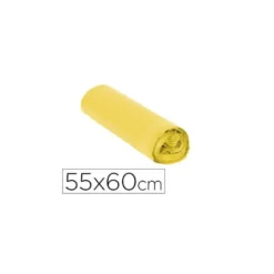 Bolsa basura amarilla aporx 55x60cm galga 120 rollo 15 unidades con cierre cierre facil