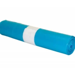 Bolsa basura azul 70x90cm uso industrial galga 110 rollo 10 unidades