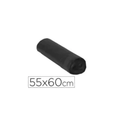 Bolsa basura negro aprox 55x60cm galga 120 rollo 15 unidades con cierre cierre facil