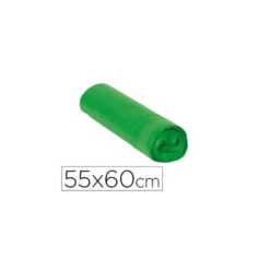 Bolsa basura verde aprox 55x60cm galga 120 rollo 15 unidades con cierre cierre facil