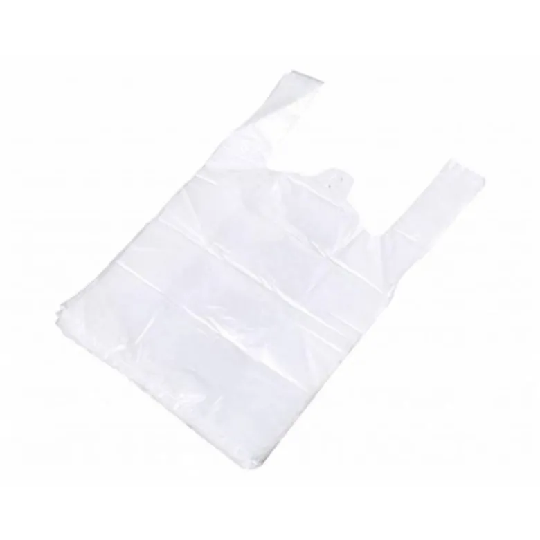 BOLSA CAMISETA RECICLADA 70% BLANCA 50 MC 35X50 CM APTA LEGISLACION DE BOLSAS 2021