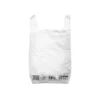 BOLSA CAMISETA RECICLADA 70% BLANCA 42X53 CM REUTILIZABLE 1 KG PAQUETE DE 55 UNIDADES