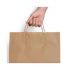 BOLSA KRAFT BASIKA NATURAL RECICLADO 90 GR ASA RETORCIDA TAMAÑO "S" 240X100X320 MM