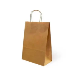 BOLSA KRAFT BASIKA NATURAL RECICLADO 90 GR ASA RETORCIDA TAMAÑO "L" 320X140X400 MM