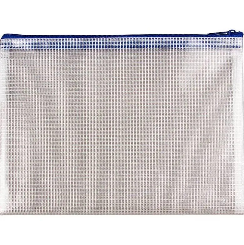 BOLSA MULTIUSOS Q-CONNECT MALLA DIN A5 APERTURA SUPERIOR CON CREMALLERA AZUL