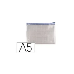 BOLSA MULTIUSOS Q-CONNECT MALLA DIN A5 APERTURA SUPERIOR CON CREMALLERA AZUL
