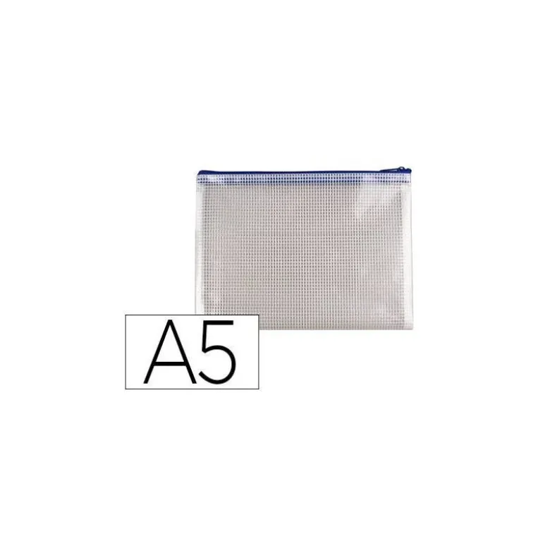 BOLSA MULTIUSOS Q-CONNECT MALLA DIN A5 APERTURA SUPERIOR CON CREMALLERA AZUL