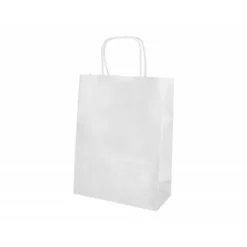 BOLSA PAPEL Q-CONNECT CELULOSA BLANCO XS CON ASA RETORCIDA 180X240X80 MM