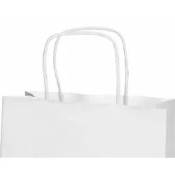 BOLSA PAPEL Q-CONNECT CELULOSA BLANCO XS CON ASA RETORCIDA 180X240X80 MM