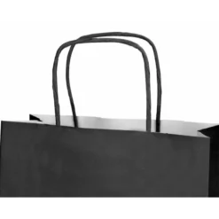 BOLSA PAPEL Q-CONNECT CELULOSA NEGRO XS CON ASA RETORCIDA 180X240X80 MM