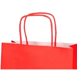 BOLSA PAPEL Q-CONNECT CELULOSA ROJO S CON ASA RETORCIDA 240X320X10 MM