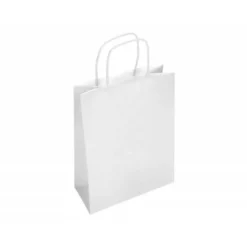 BOLSA PAPEL Q-CONNECT CELULOSA BLANCO M CON ASA RETORCIDA 270X370X12 MM