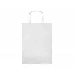 BOLSA PAPEL Q-CONNECT CELULOSA BLANCO M CON ASA RETORCIDA 270X370X12 MM