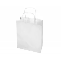 BOLSA PAPEL Q-CONNECT CELULOSA BLANCO M CON ASA RETORCIDA 270X370X12 MM