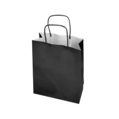 BOLSA PAPEL Q-CONNECT CELULOSA NEGRO M CON ASA RETORCIDA 270X370X12 MM