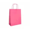 BOLSA PAPEL Q-CONNECT CELULOSA ROSA M CON ASA RETORCIDA 270X370X12 MM